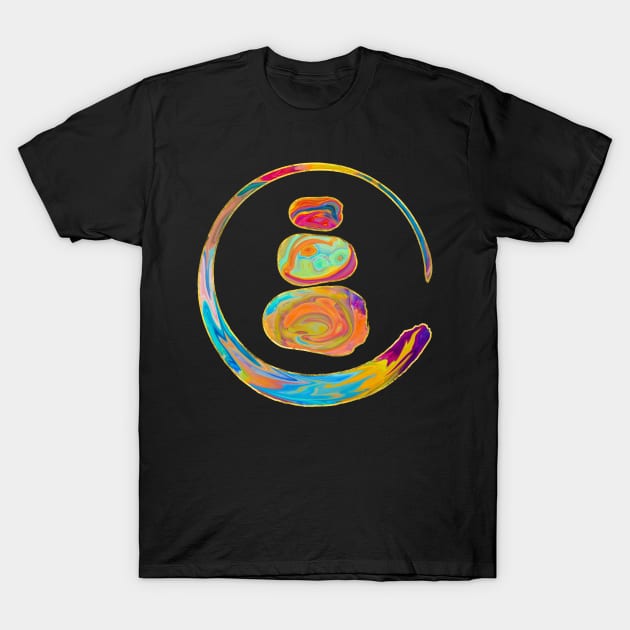 Zen Enso Circle and Zen stones T-Shirt by Nartissima